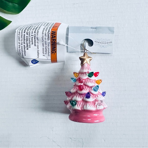 Target Wondershop Lit Retro Christmas Tree Ceramic Ornaments, White, Pin… - Picture 4 of 9